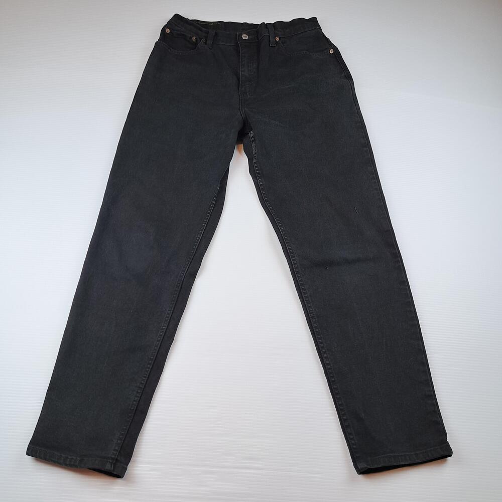 Vtg Levis 550 Jeans Womens 12 Black High Rise Relaxed Fit Tapered Denim Y2K